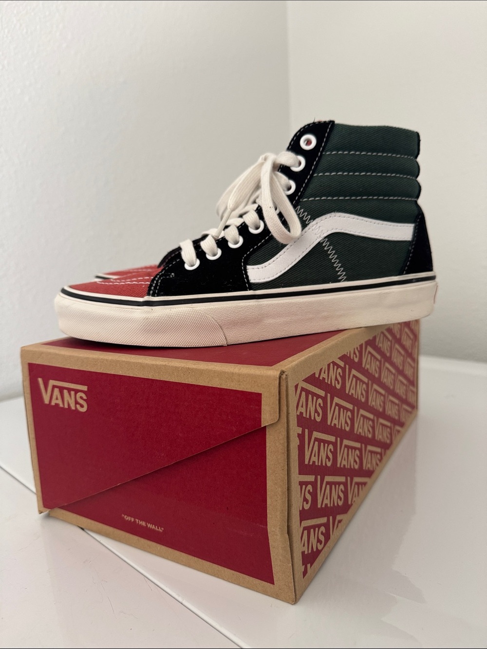 Vans Sk8-Hi High Top Sneaker - Green, Black, Red, White